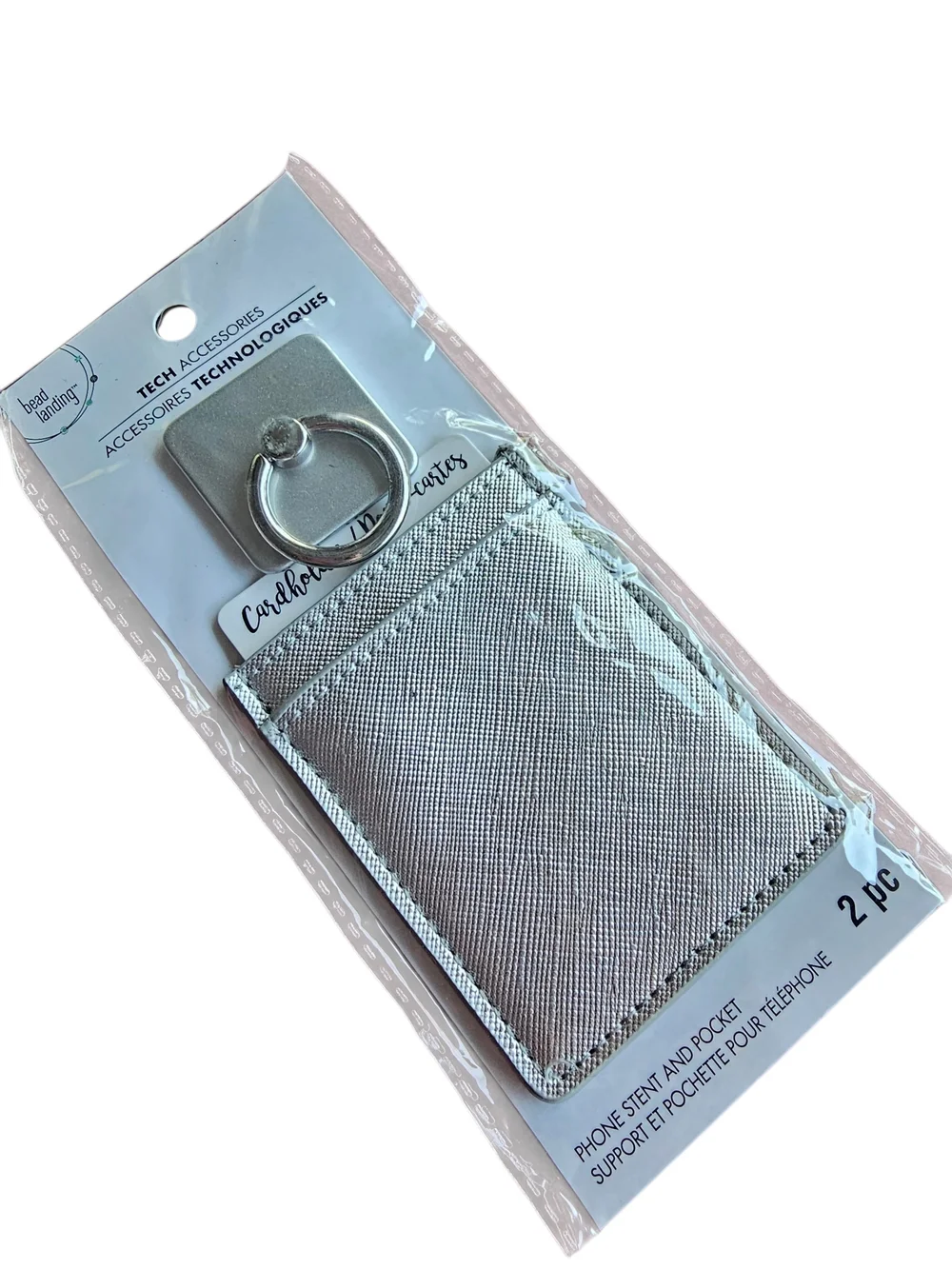 Silver Phone Ring & Card Pocket - 2pc